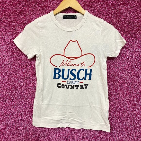 Welcome To Busch Light Country Vintage Style T-Shirt Small - Picture 1 of 4